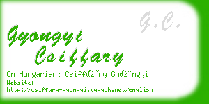 gyongyi csiffary business card